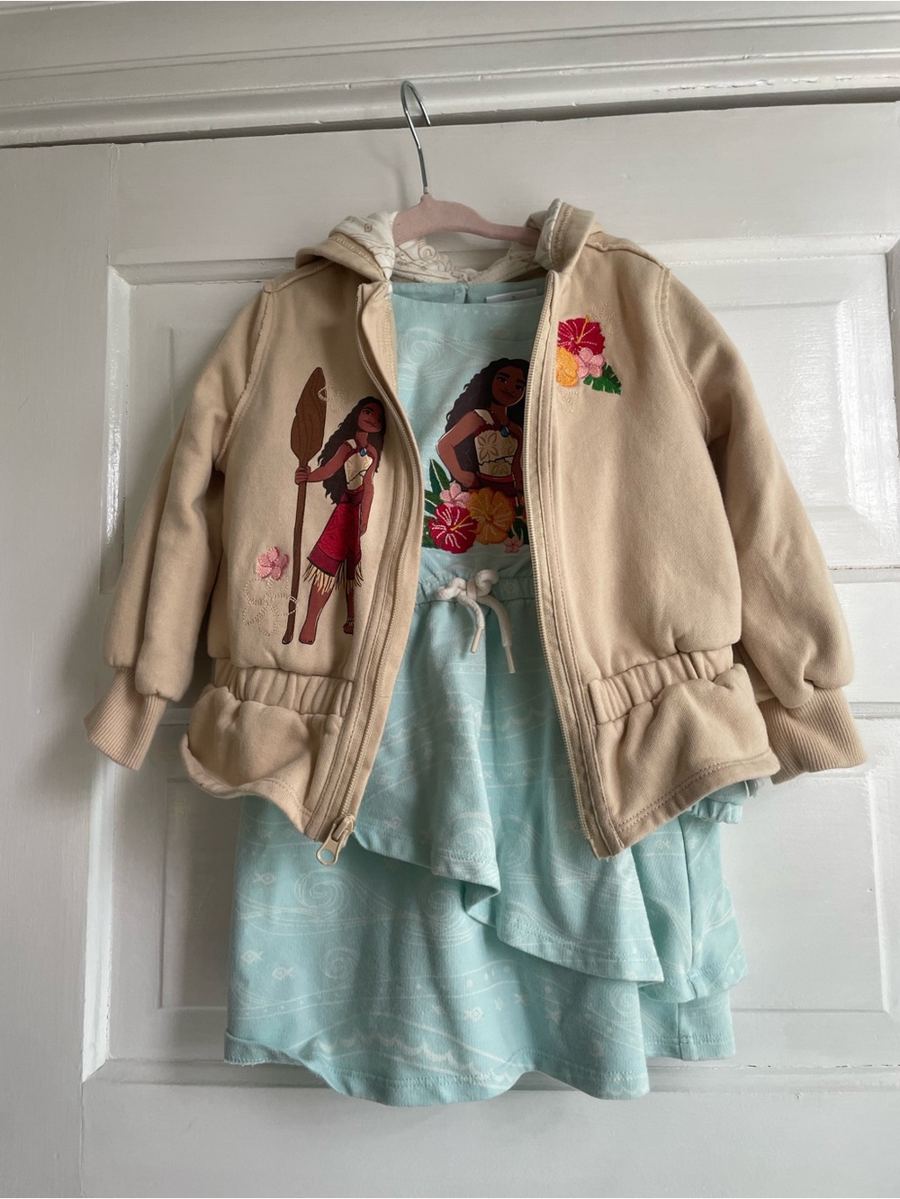 Girls Two Piece Moana Set - Dress and Zip-up Hoodie Size 3T
